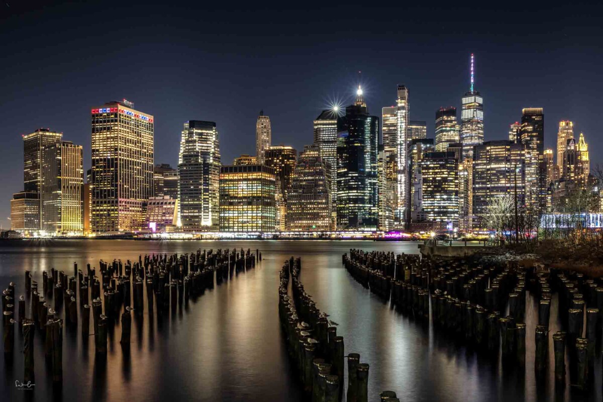 New York skyline bei Nacht