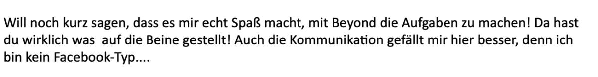 Beyond Feedback von Teilnehmer