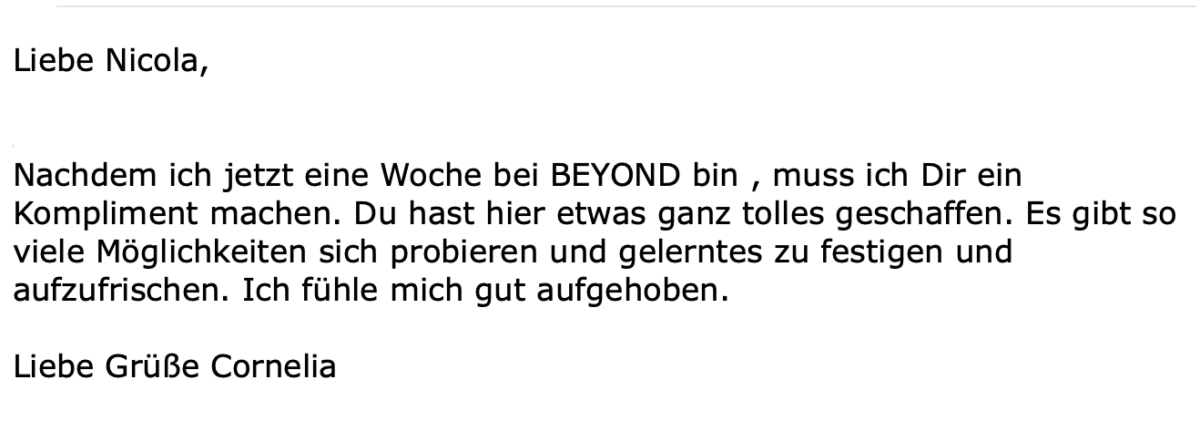 Beyond Feedback von Teilnehmer