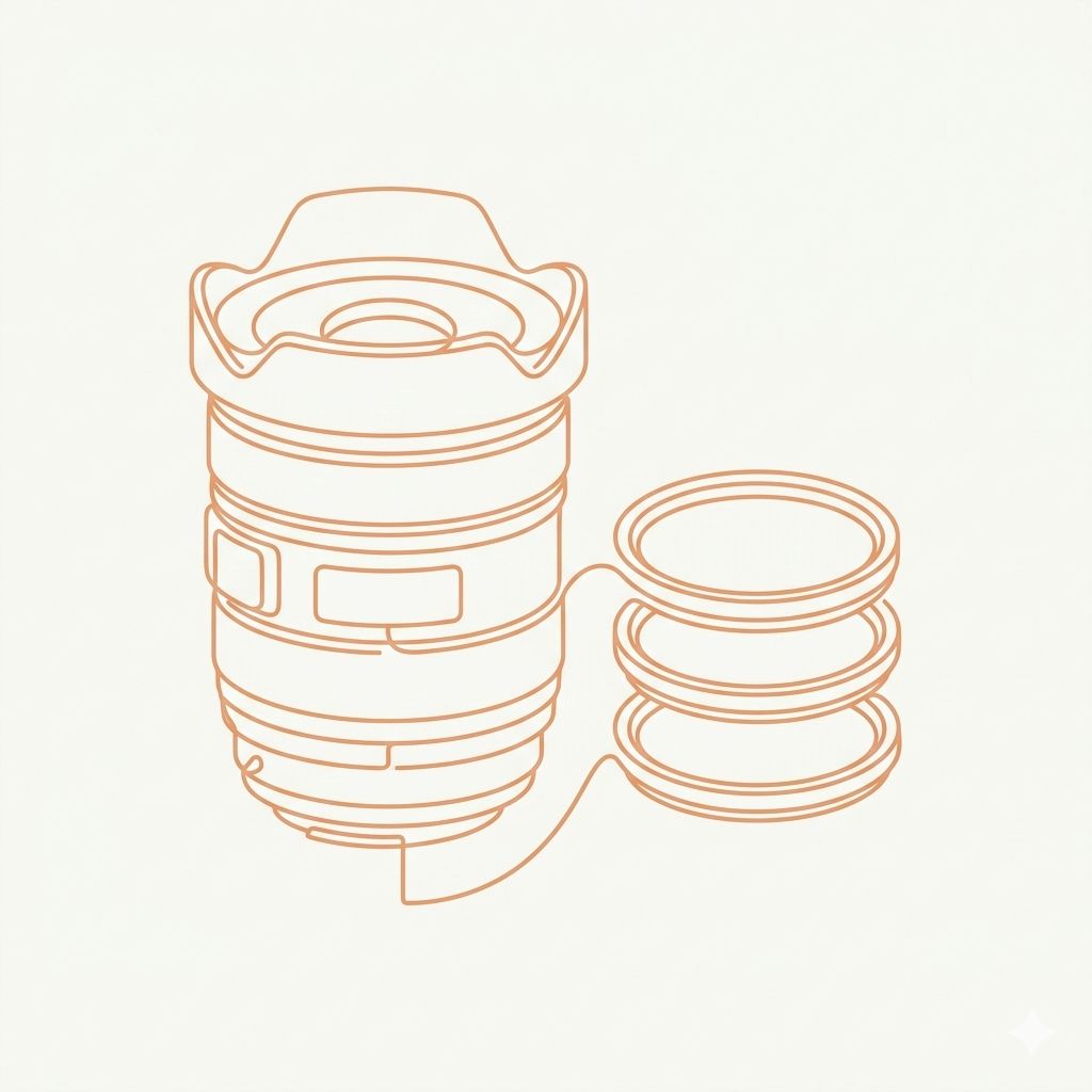 Illustration objektiv mit filter