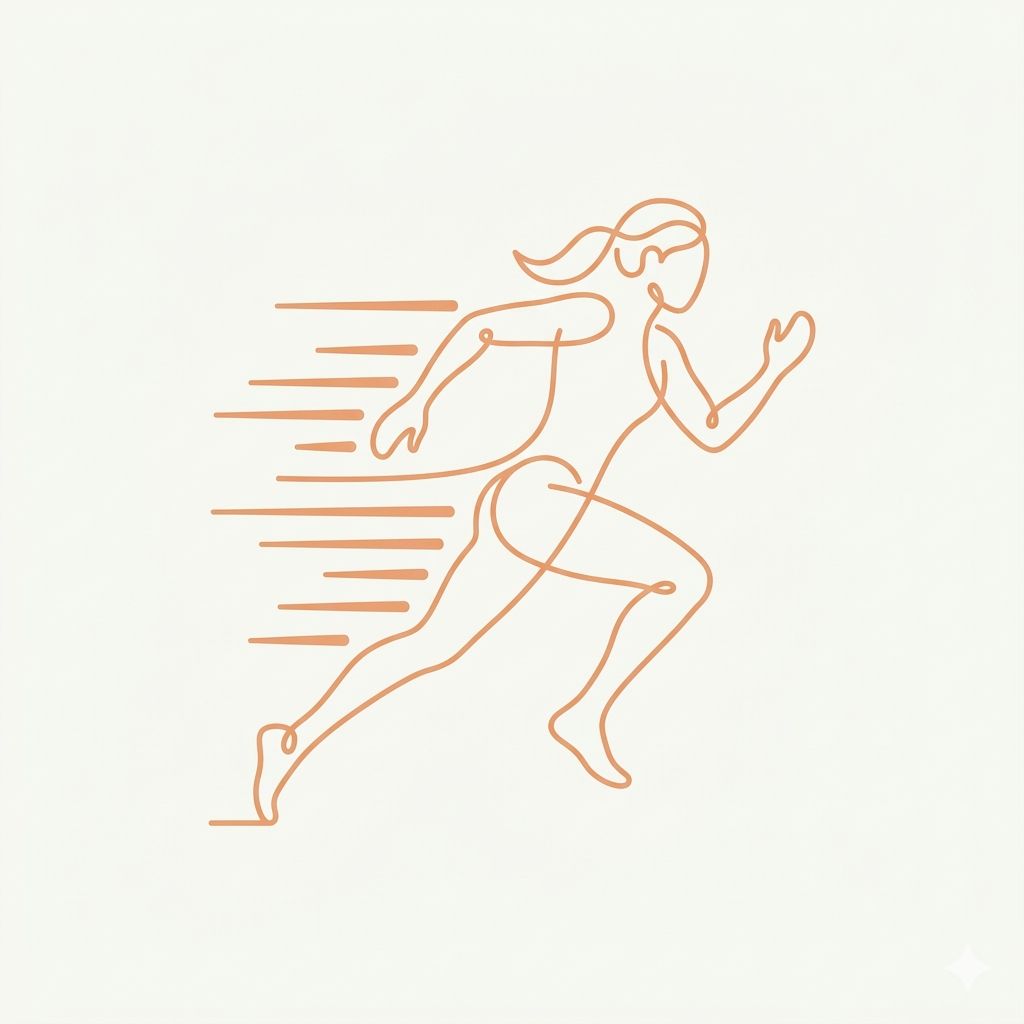 Illustration Frau in Bewegung Mitzieher